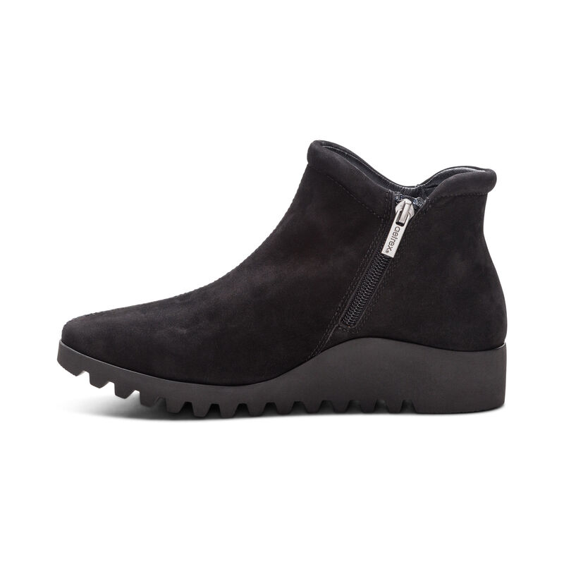 black slip-on boot left view