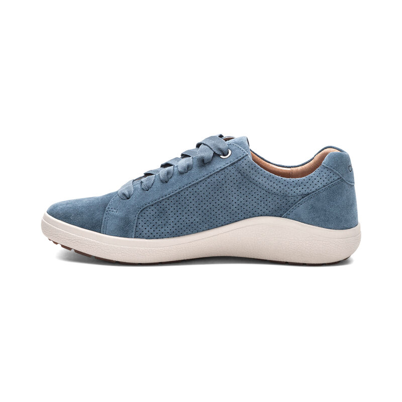 blue lace-up sneaker left view