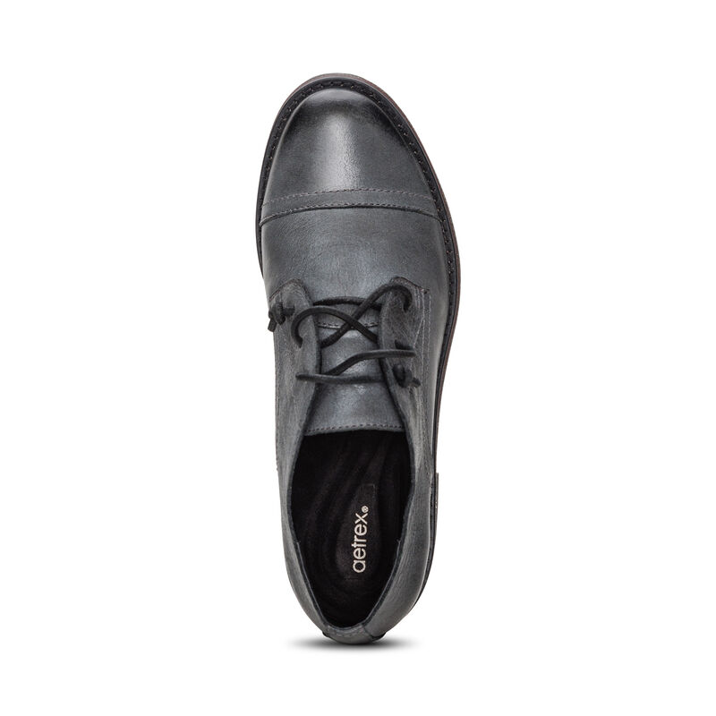 black premium leather oxford top view