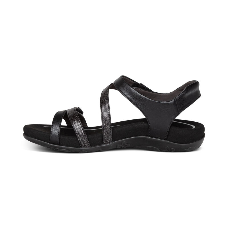 me Women's Strap Sandals - Black - Size 10