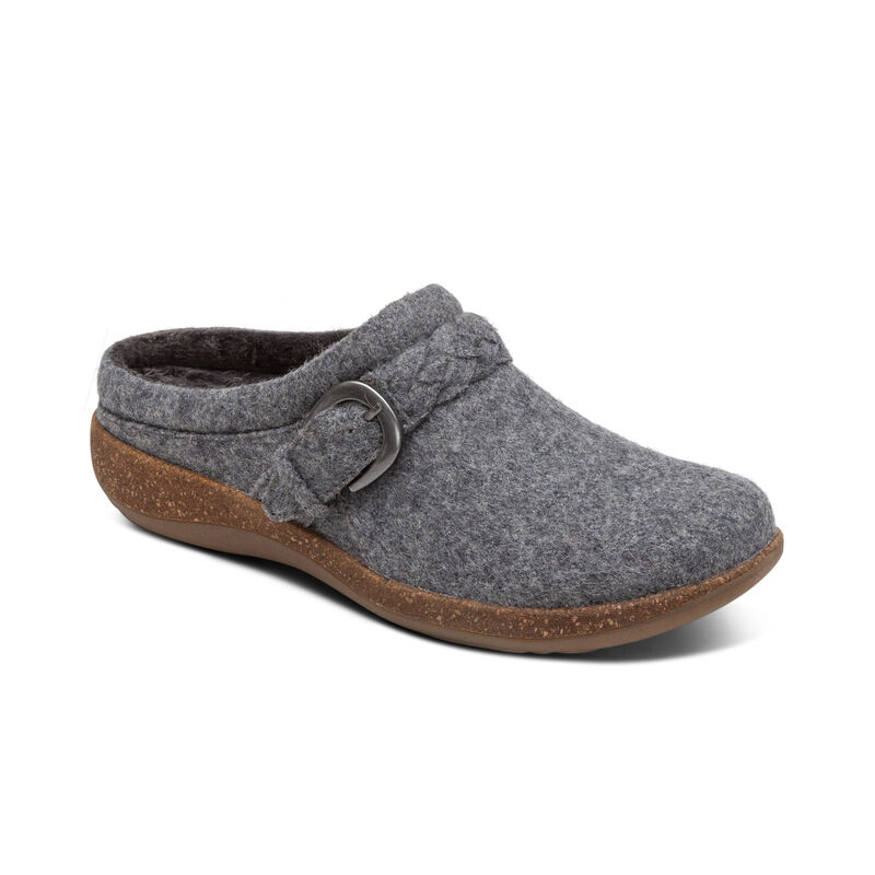 Libby Comfort Clog-grey-wool