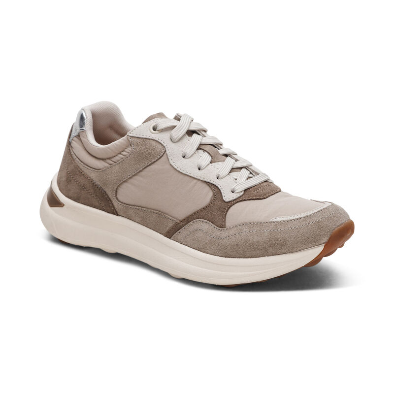 taupe lace up sneaker