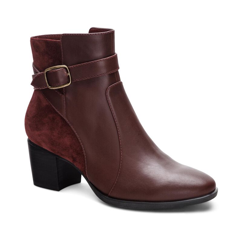 burgundy heel boot