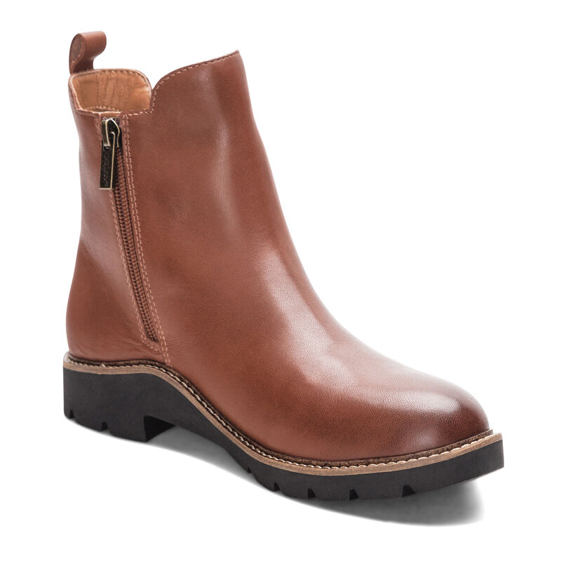 cognac weatherproof leather boot extra view