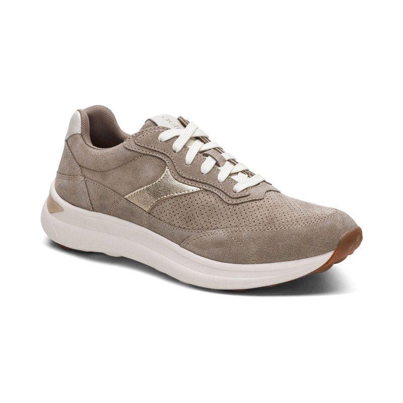 taupe lace up sneaker