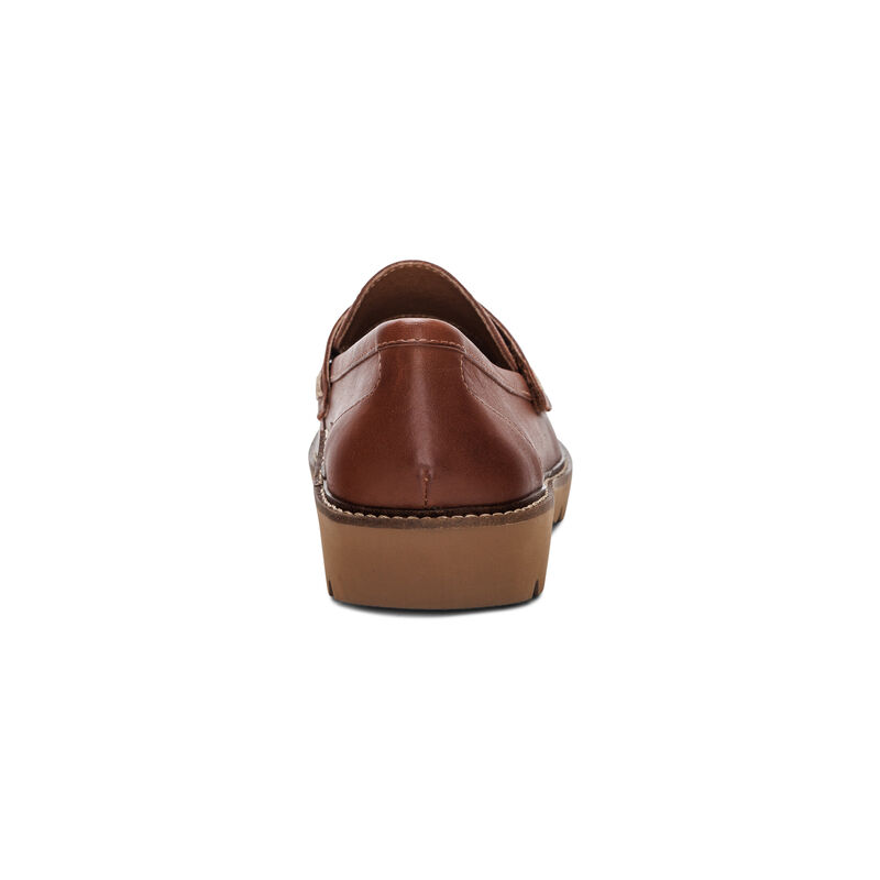 cognac premium leather loafer rear view