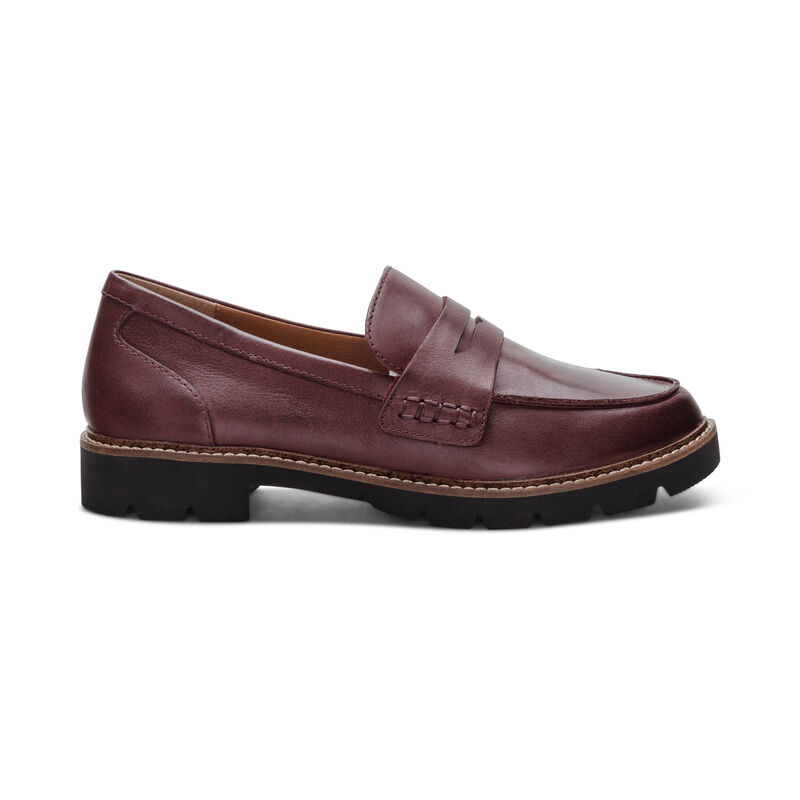 burgundy premium leather loafer right view