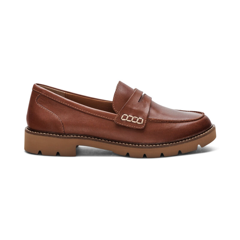 cognac premium leather loafer right view