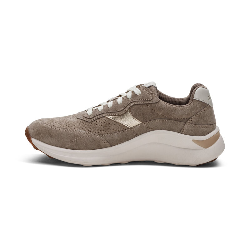 taupe lace up sneaker left view