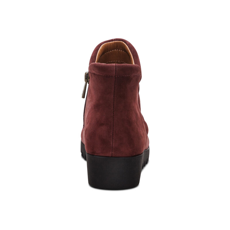 burgundy leather slip-on boot rear view