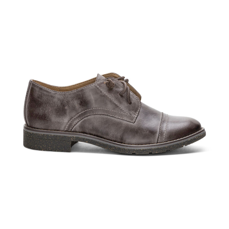 dark brown premium leather oxford right view