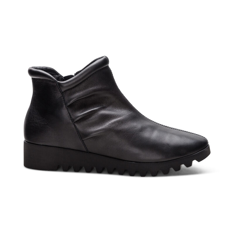 black leather slip-on boot right view