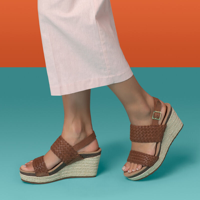 Summer Woven Quarter Strap Wedge