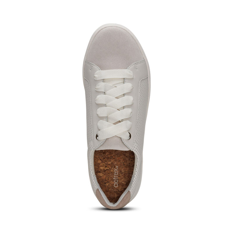 chalk lace-up sneaker top view