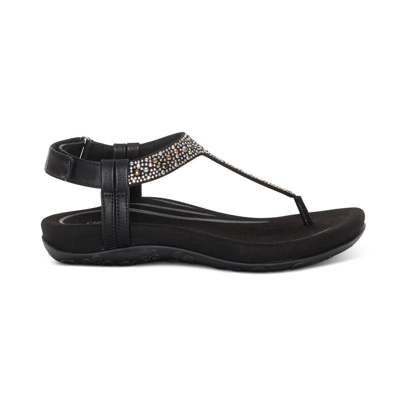 black slingback thong sandal right view