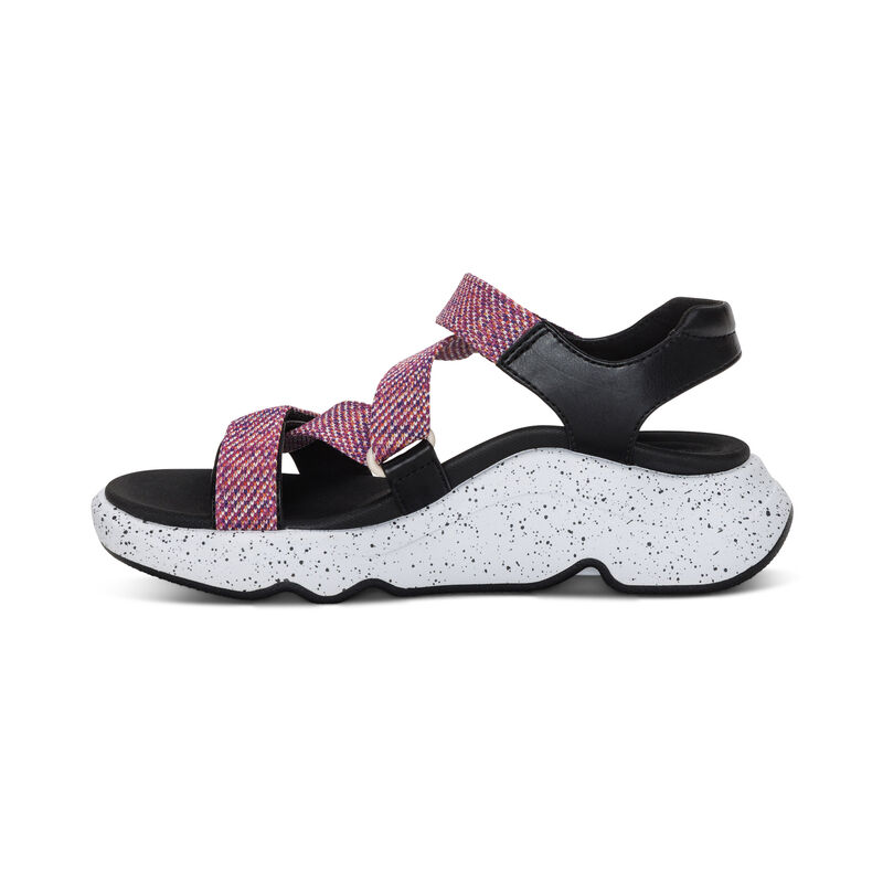 pink adjustable sport sandal left view
