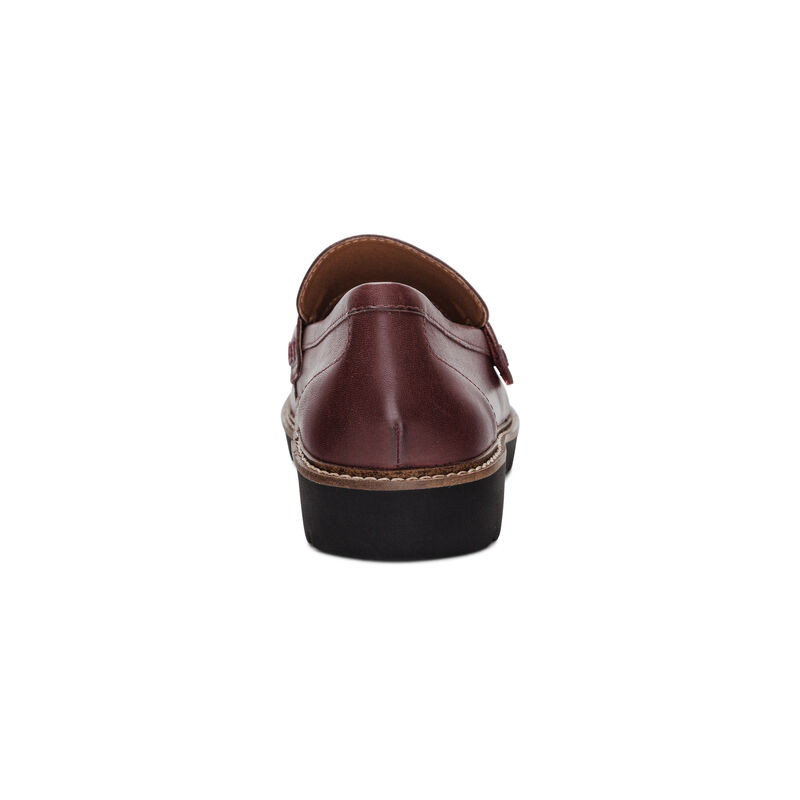 burgundy premium leather loafer rear view