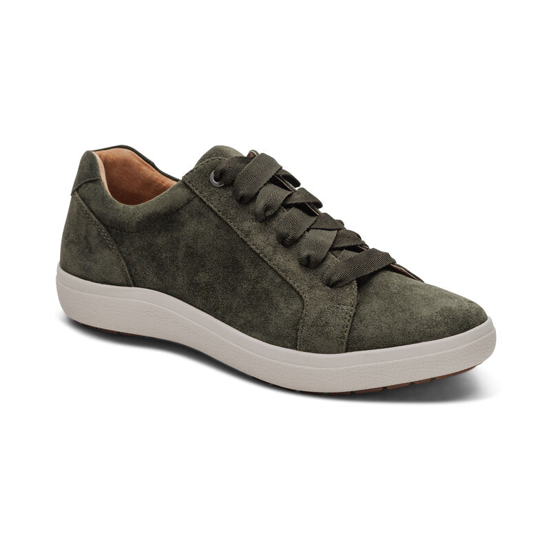 dark green lace-up sneaker