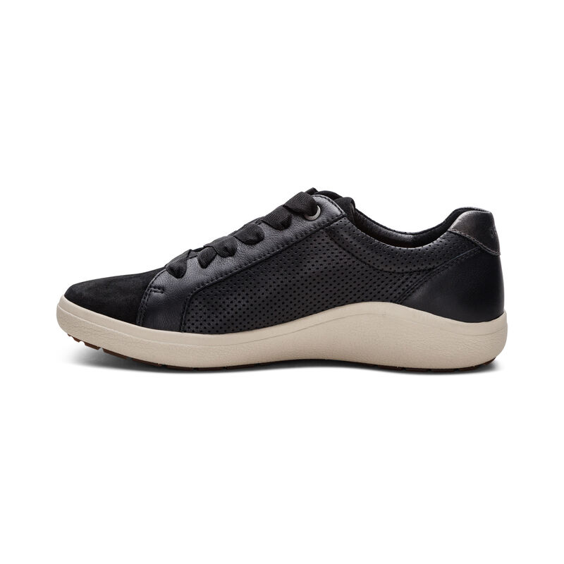 black lace-up sneaker left view