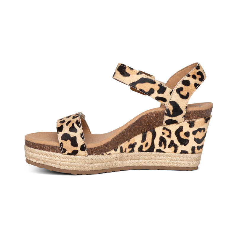 Sydney Quarter Strap Espadrille Wedge - Leopard - Comfortable Wedge Sandal
