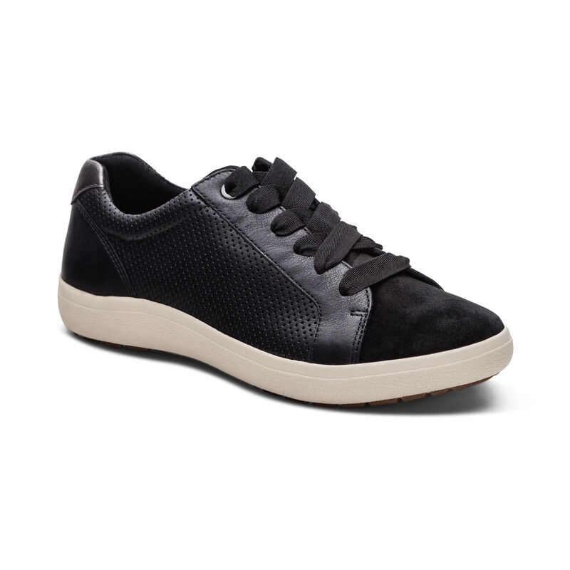 black lace-up sneaker