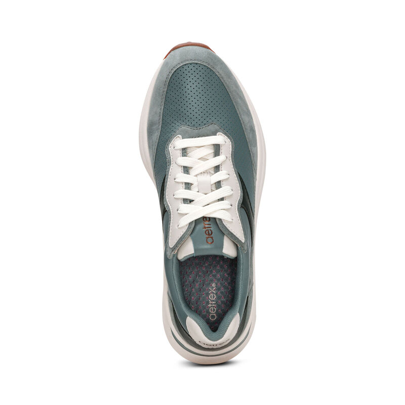 mint lace up sneaker top view