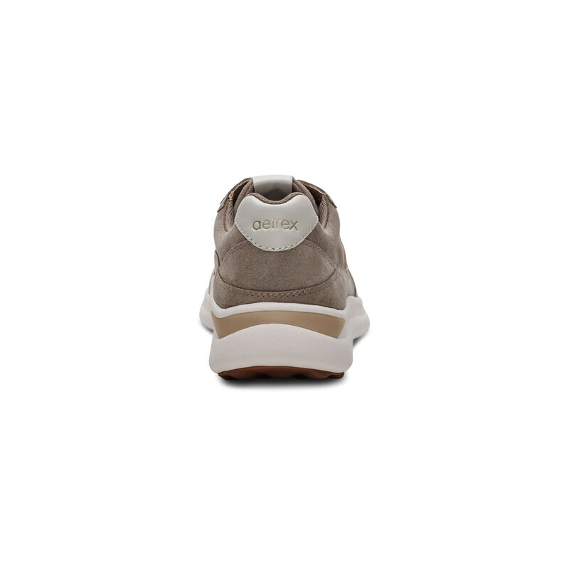 taupe lace up sneaker rear view