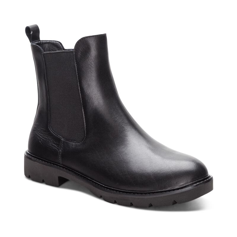 black weatherproof leather boot