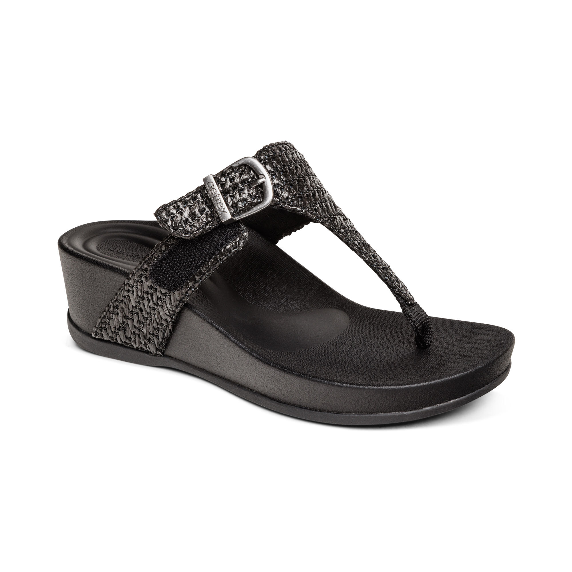 Prada Soft Padded 35mm Thong Wedge Sandals Black Nappa Leather -  1YZ043_2DL8_F0002_F_035 - US