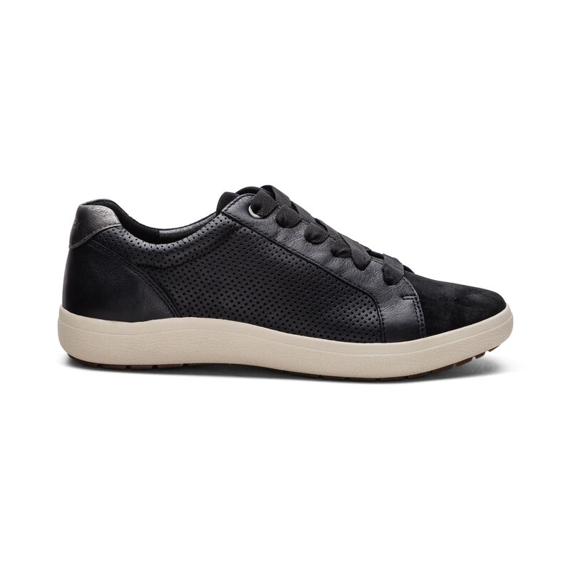 black lace-up sneaker right view