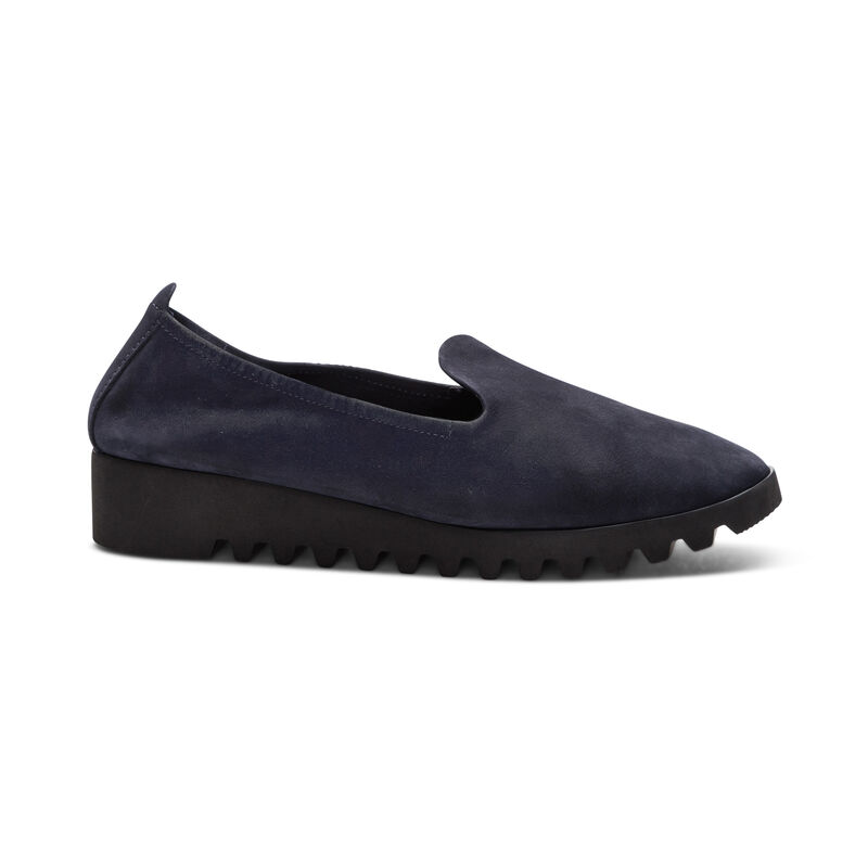 navy slip-on flat right view