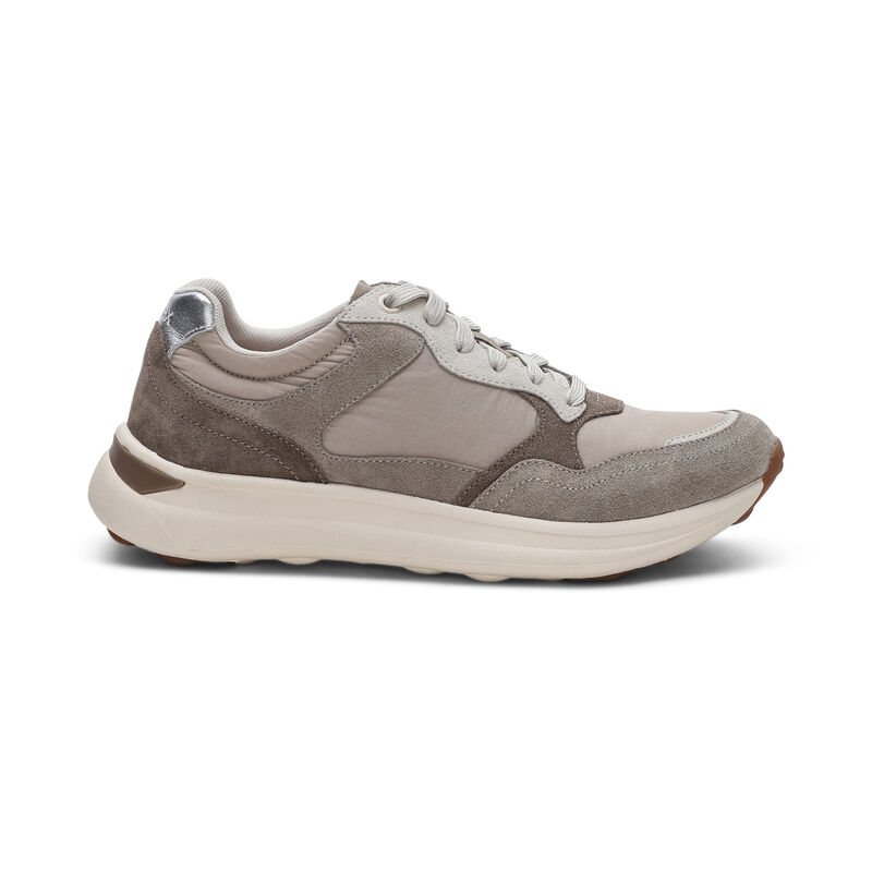 taupe lace up sneaker right view