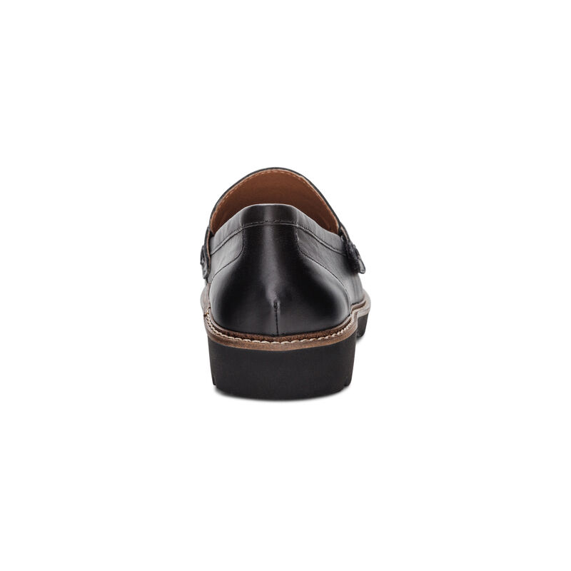 black premium leather loafer rear view