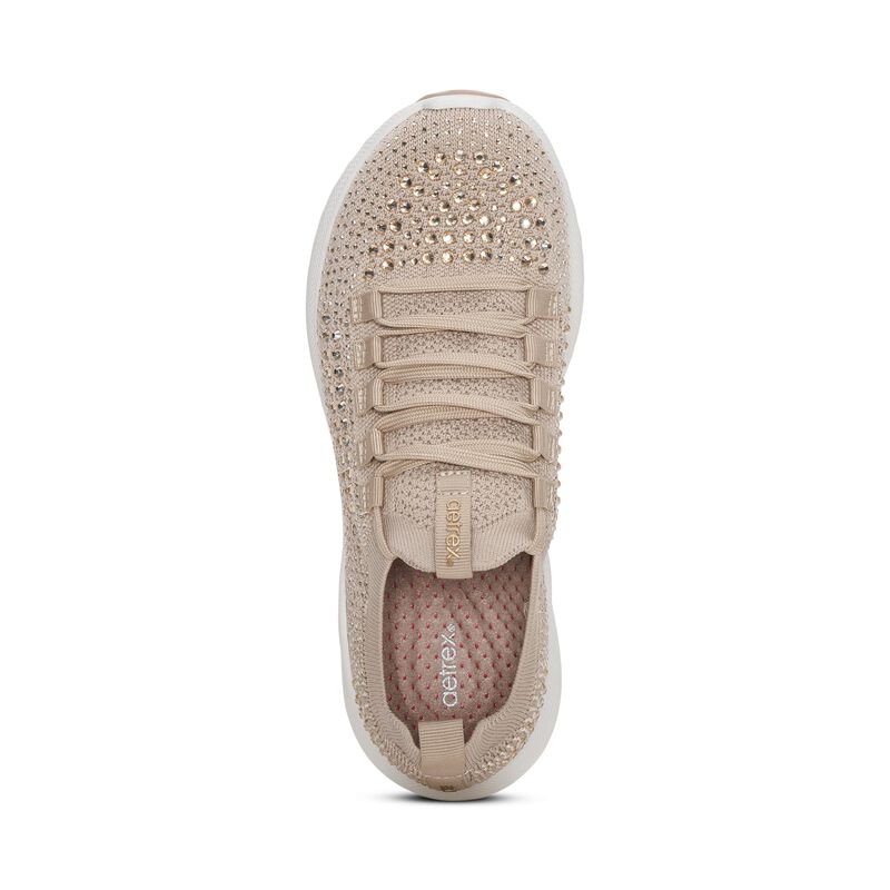 Carly Arch Support Sneakers-tan-sparkle