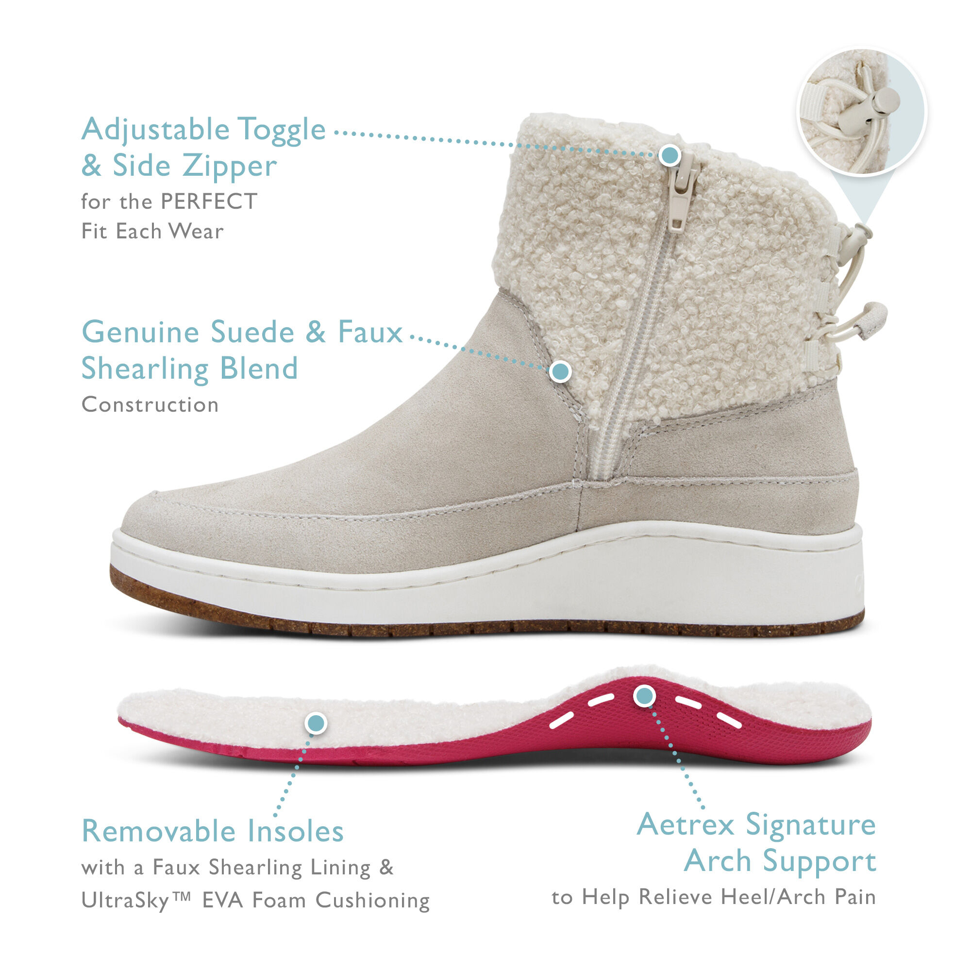 Booties with sale arch support