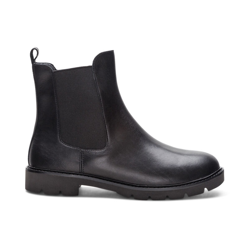 black weatherproof leather boot right view