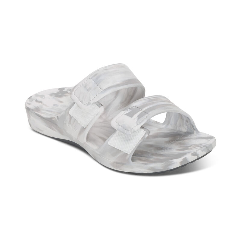 white ombre adjustable orthotic slides front view
