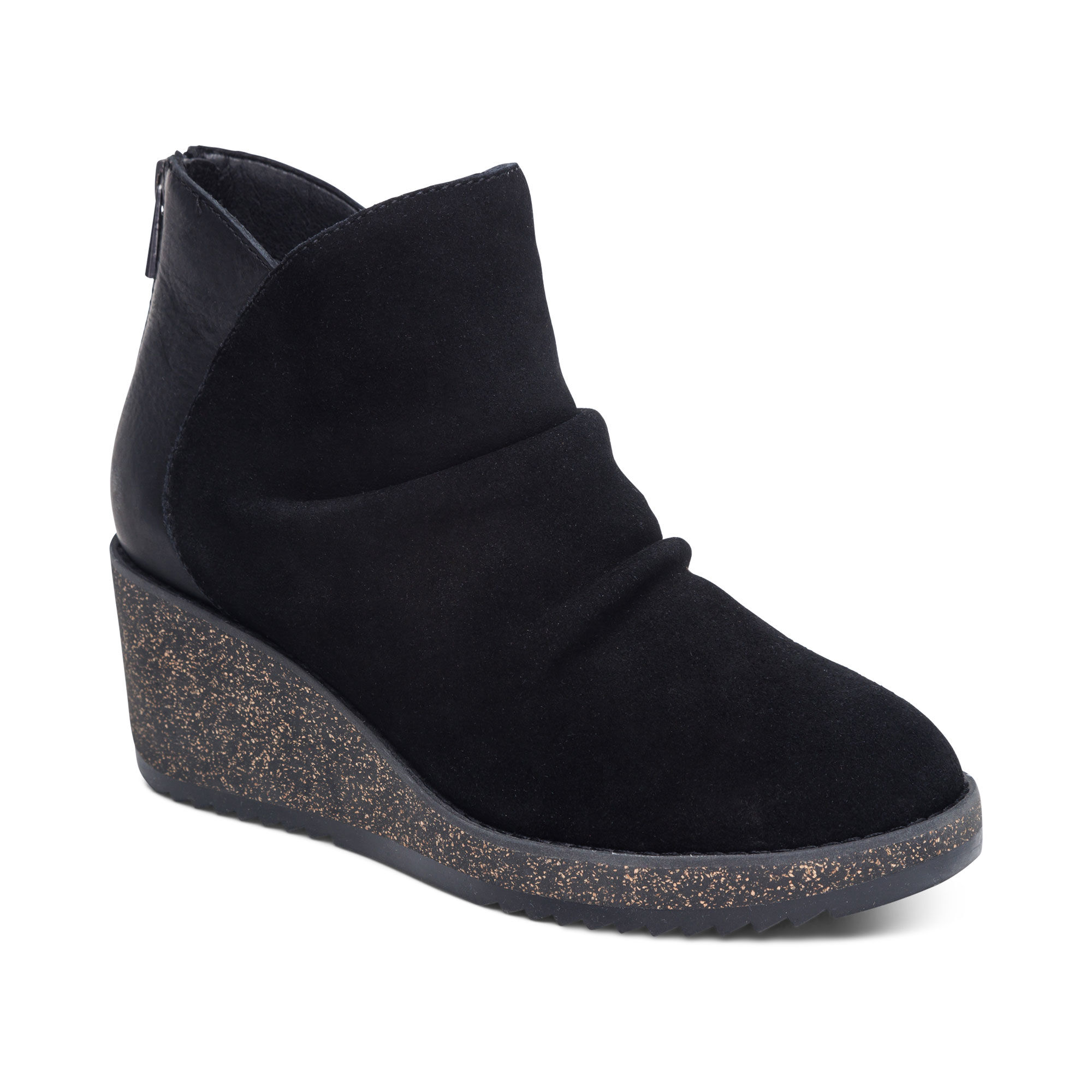 Black wedge clearance shoe boot