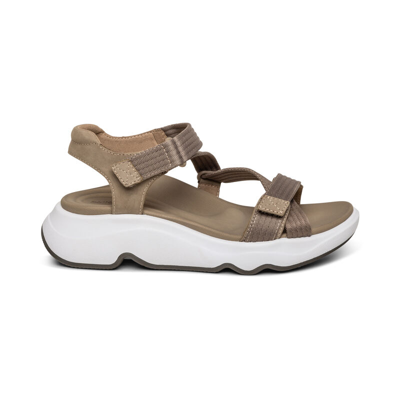 Skechers Ladies Two Strap Sandal Black and Brown Sizes 6, 9, 11.