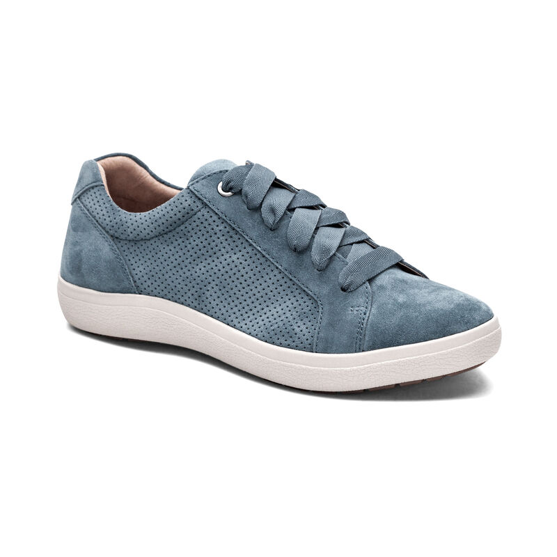 blue lace-up sneaker