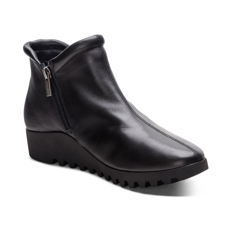 black leather slip-on boot extra view