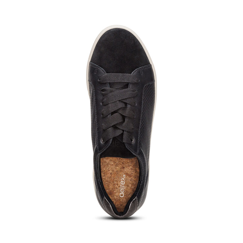 black lace-up sneaker top view