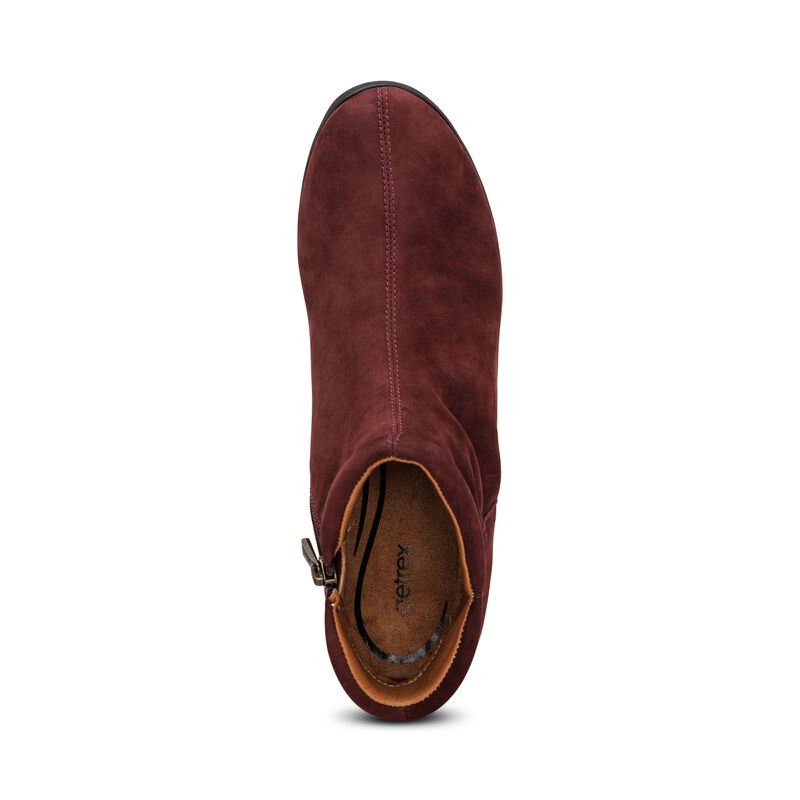 burgundy leather slip-on boot top view