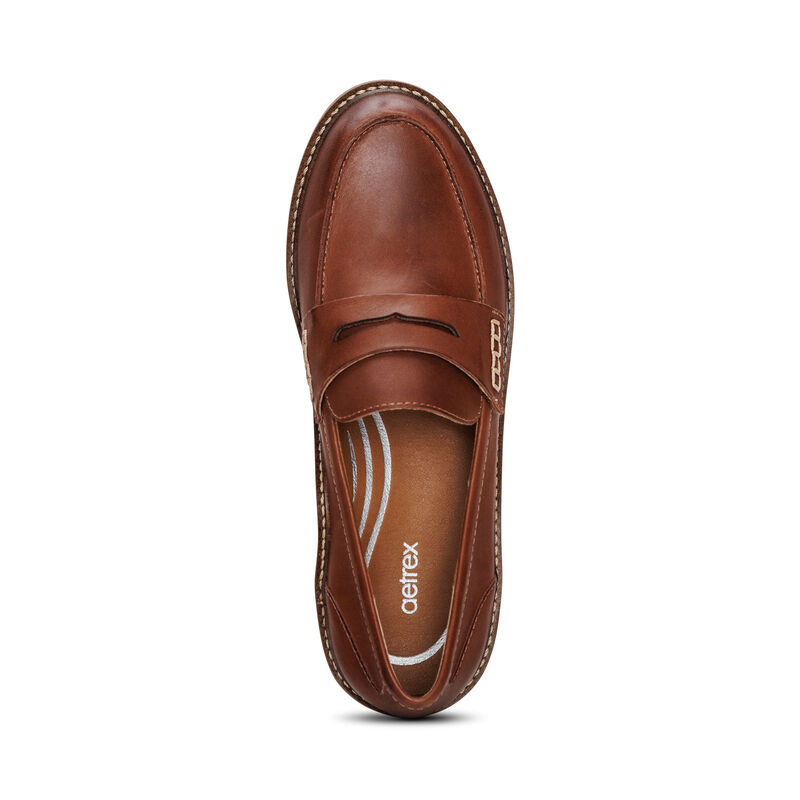 cognac premium leather loafer top view