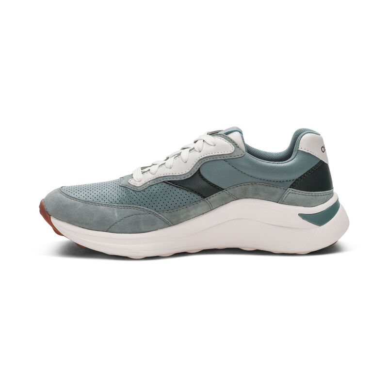 mint lace up sneaker left view