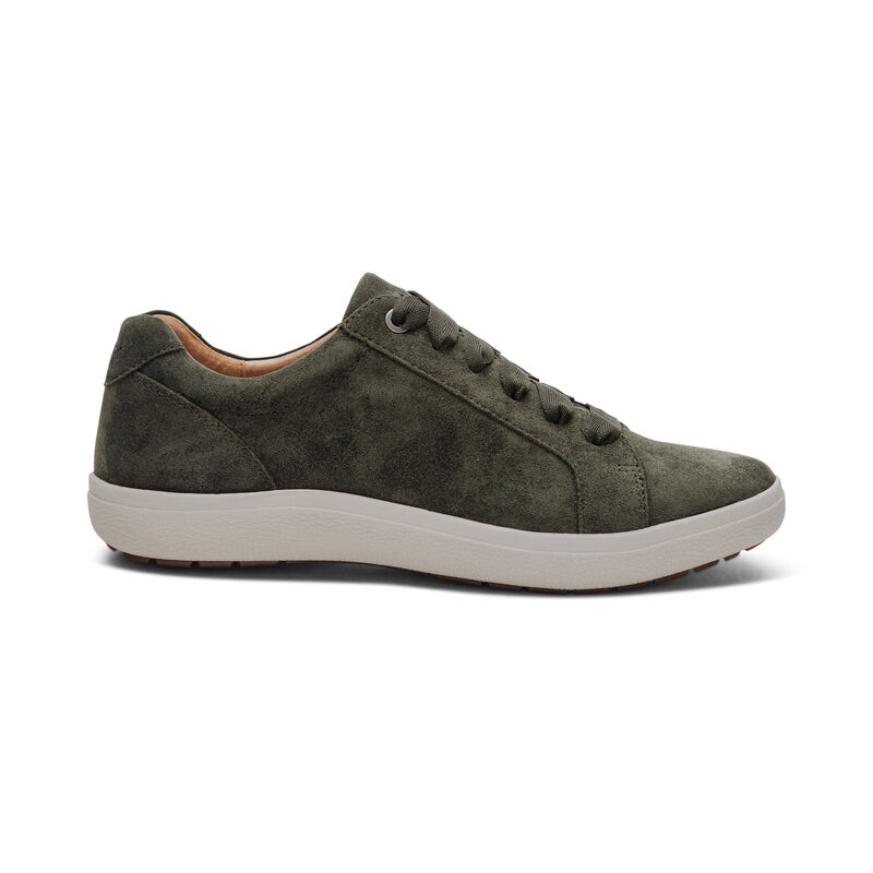 dark green lace-up sneaker right view