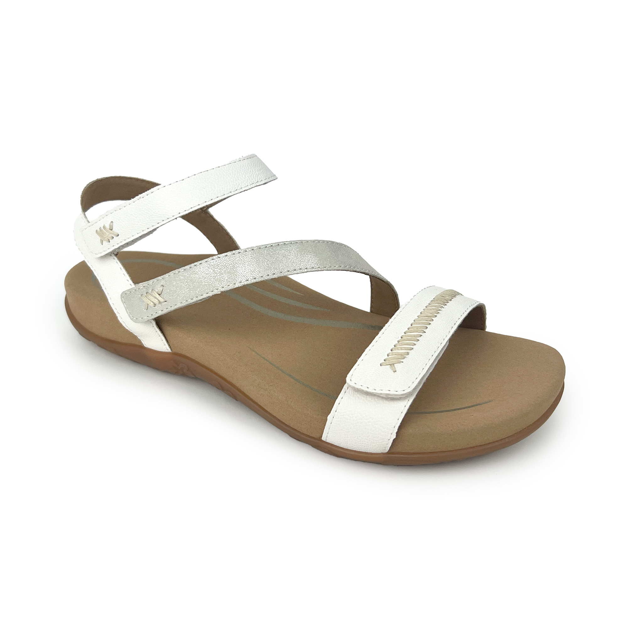 Gabby Adjustable Quarter Strap Sandal-white