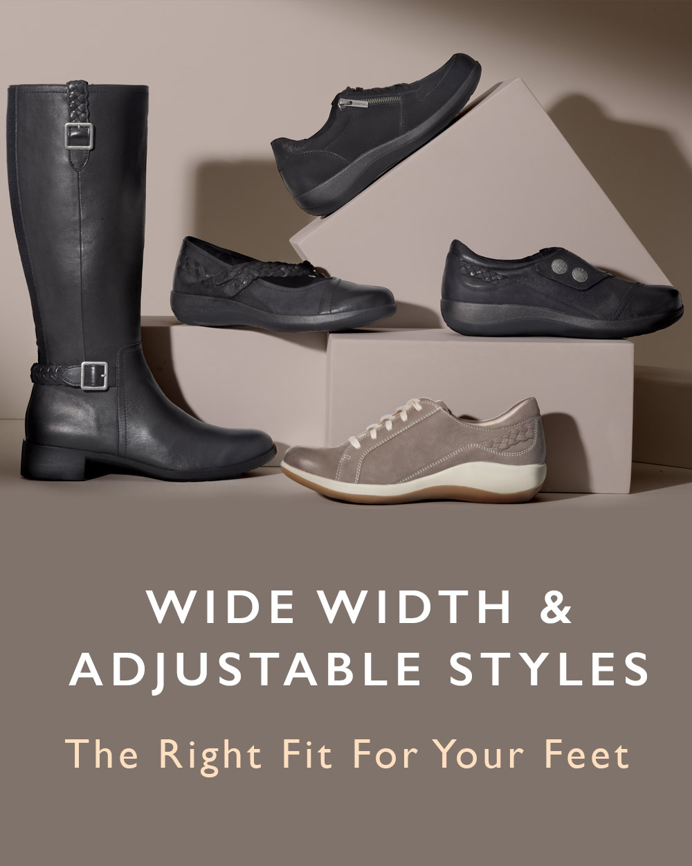 grey wide width boots